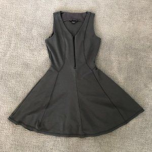 Armani Exchange Gray Quarter Zip Skater Dress